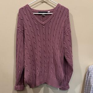 Vintage Cable Knit Sweater - Mauve